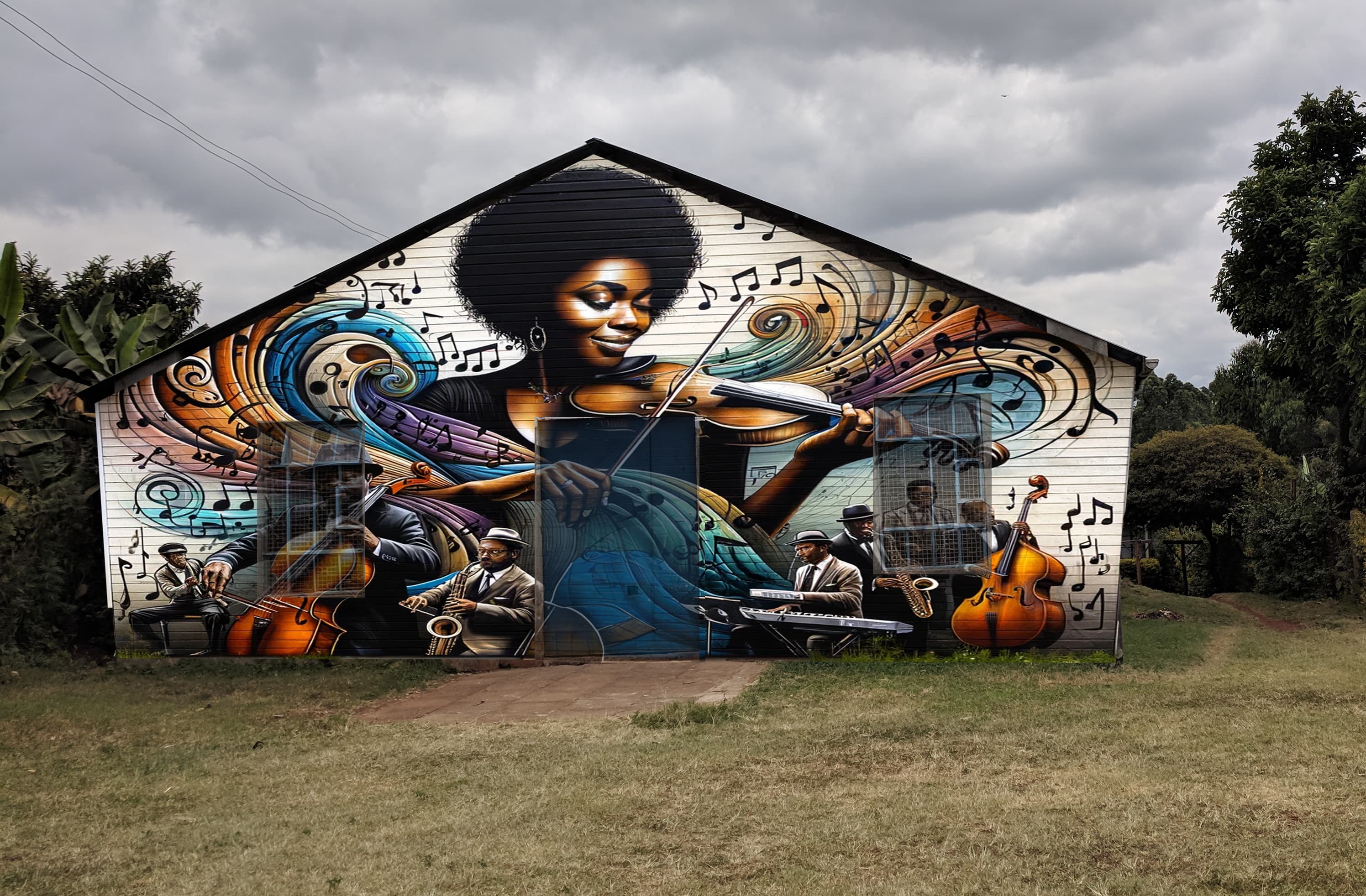 Artist impression of the Kagongo Music Hall exterior after the mural is painted
