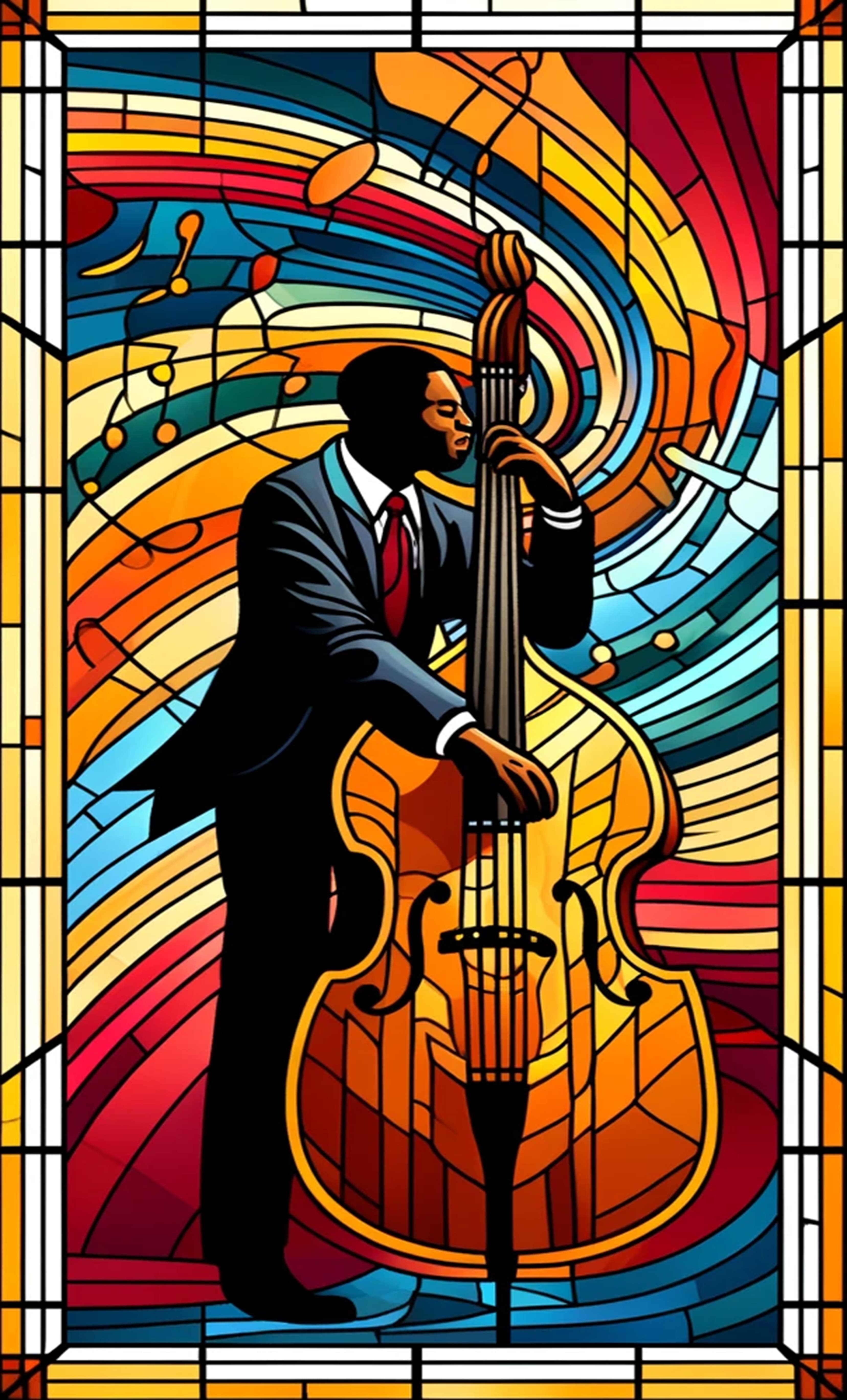 Stained glass window: bass
